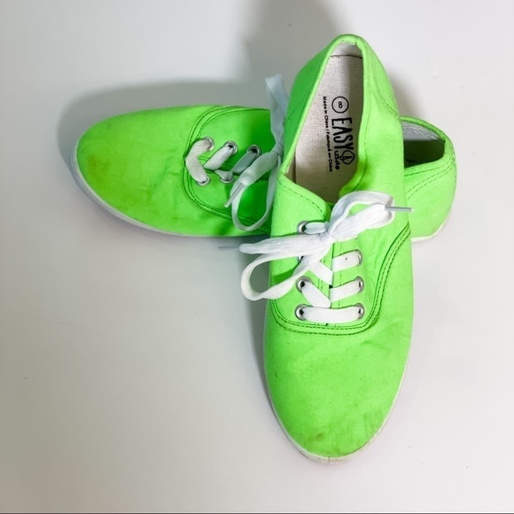 Neon Green/Yellow Lace up Sneaker - Picture 5 of 6